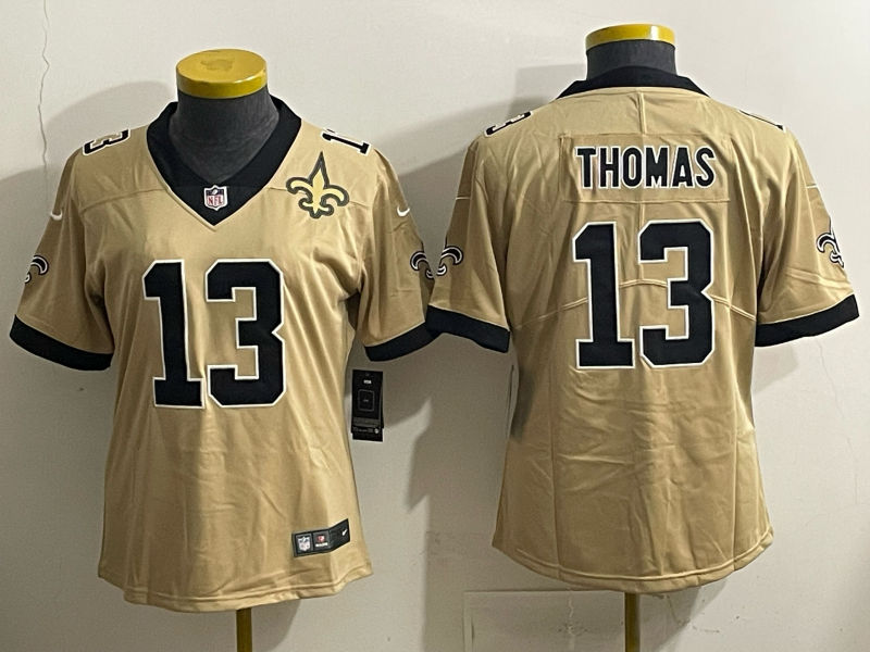 Youth 2025 New Orleans Saints #13 Thomas golden Limited NFL Jersey style 03
